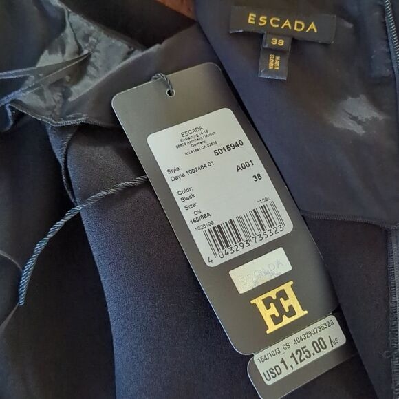 Escada Dress "Dayla" Black Sheath Attached Shrug Escada 38 NWT U.S.Sm - Picture 10 of 11